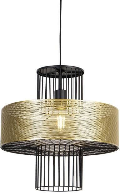 QAZQA Design hanglamp goud met zwart 40 cm Tess