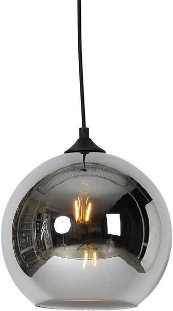 QAZQA Art deco hanglamp zwart met smoke glas Wallace - Foto 1