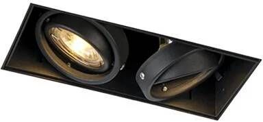 QAZQA Inbouwspot zwart GU10 draai- en kantelbaar trimless 2-lichts