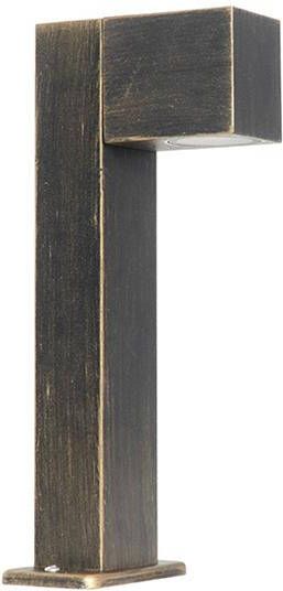 QAZQA Industriële staande buitenlamp antiek goud 35 cm IP44 Baleno