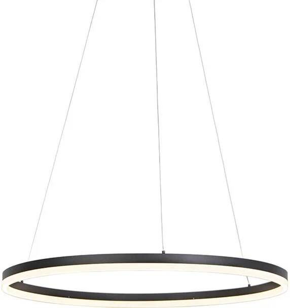 QAZQA Design hanglamp zwart 80 cm incl. LED 3-staps dimbaar Anello - Foto 1