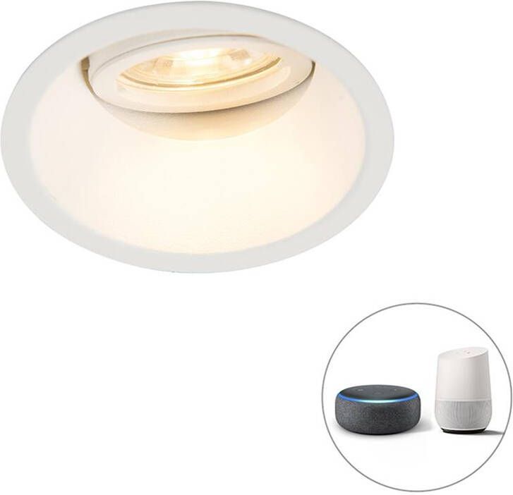 QAZQA Smart inbouwspot wit incl. WiFi GU10 verstelbaar Alloy
