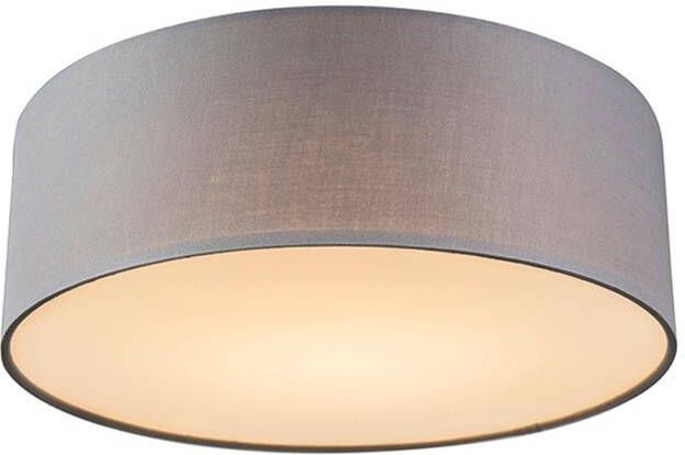 QAZQA Plafondlamp grijs 30 cm incl. LED Drum LED - Foto 1