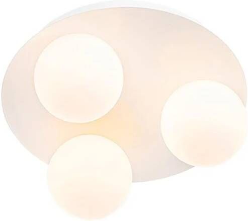 QAZQA Moderne badkamer plafondlamp wit 3-lichts Cederic