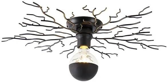 QAZQA Landelijke plafondlamp zwart 60 cm Forest - Foto 1
