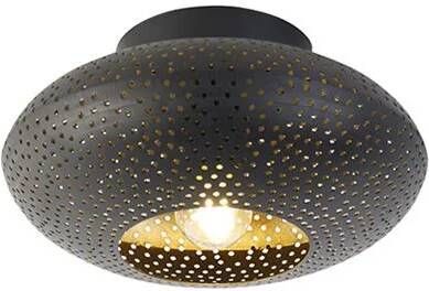 QAZQA Oosterse plafondlamp zwart met goud 25 cm Radiance
