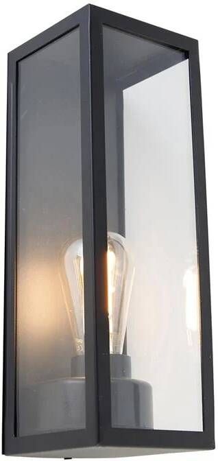 QAZQA Smart buiten wandlamp zwart met glas incl. Wifi ST64 - Foto 2