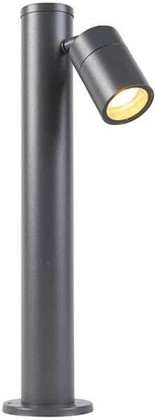 QAZQA Smart buitenlamp grijs RVS 45 cm verstelbaar incl. Wifi GU10