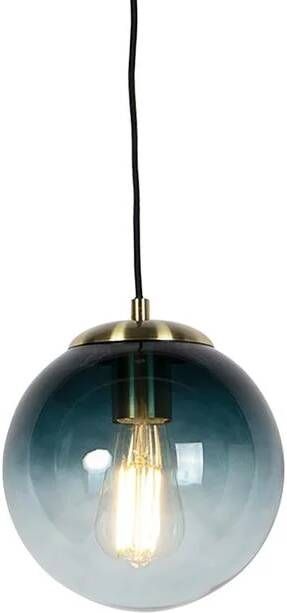 QAZQA Smart hanglamp messing met oceaanblauw glas 20 cm incl. Wifi - Foto 1