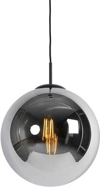 QAZQA Smart hanglamp zwart met smoke glas 30 cm incl. Wifi ST64 - Foto 2