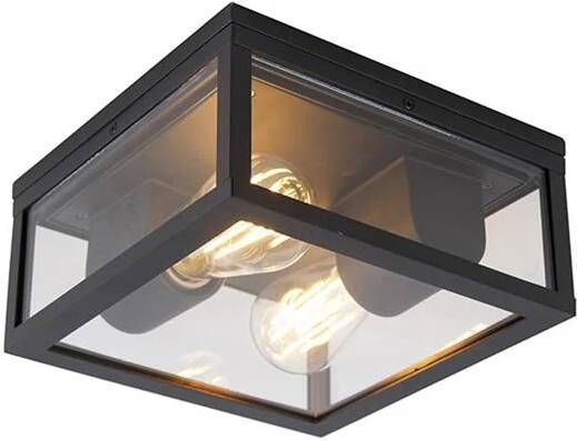 QAZQA Smart plafondlamp zwart IP44 2-lichts incl. Wifi ST64 - Foto 2