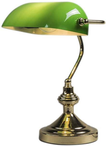 QAZQA Smart tafellamp messing met groen glas incl. Wifi P45 Banker - Foto 2