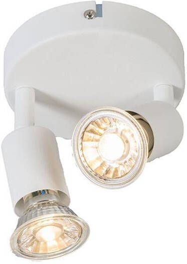 QAZQA Moderne spot wit kantelbaar rond 2-lichts Jeany