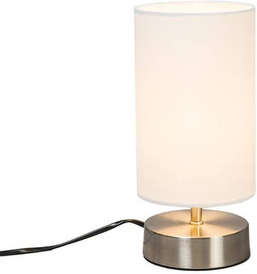 QAZQA Moderne tafellamp wit rond 12 cm dimbaar Milo 2 - Foto 1