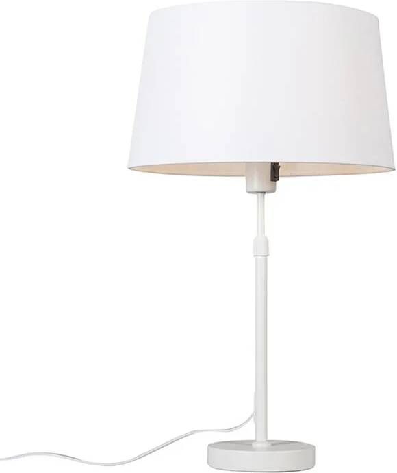 QAZQA Tafellamp wit met kap wit 35 cm verstelbaar Parte - Foto 1
