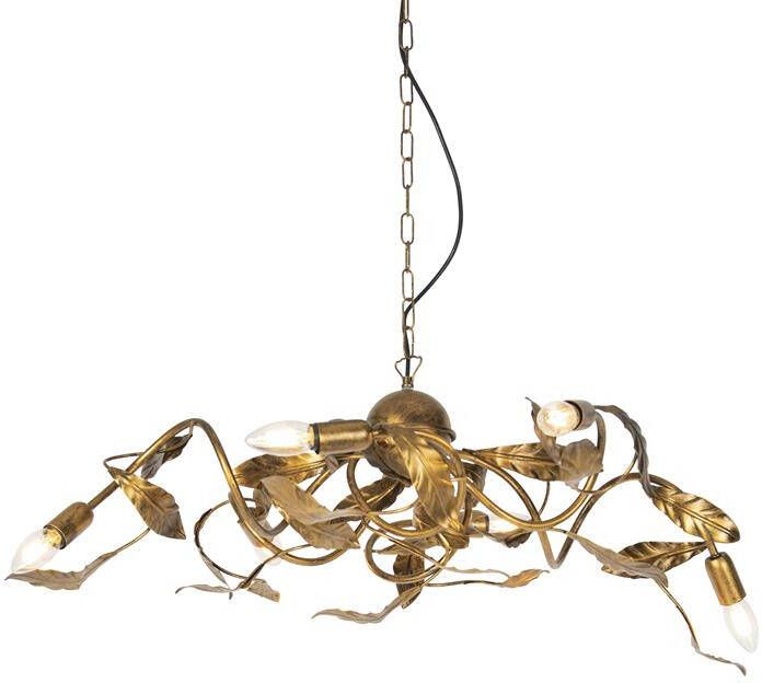 QAZQA Vintage hanglamp antiek goud 6-lichts Linden - Foto 1