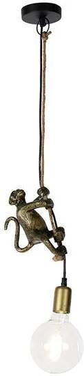 QAZQA Vintage hanglamp goud Animal Monkey