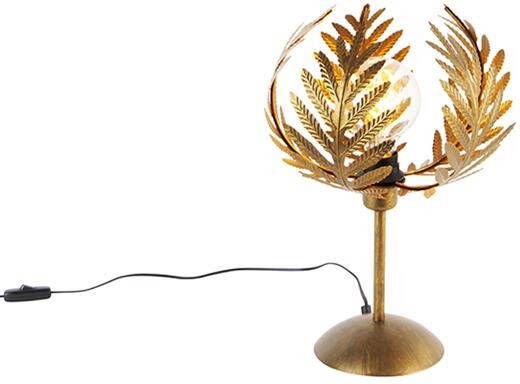 QAZQA Vintage tafellamp goud 26 cm Botanica - Foto 1