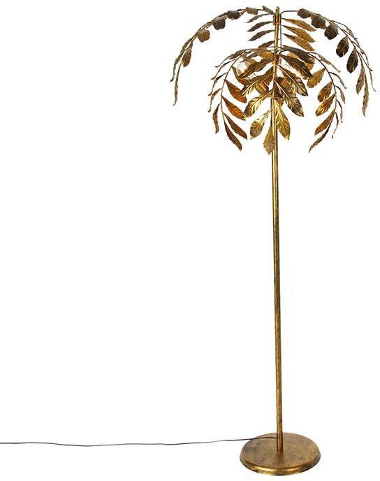 QAZQA Vintage vloerlamp antiek goud 65 cm 4-lichts Linden