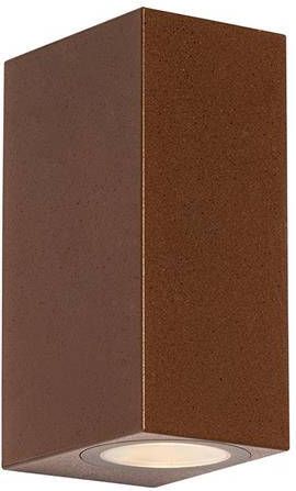 QAZQA Moderne buiten wandlamp roestbruin kunststof 2-lichts Baleno
