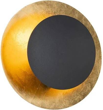 QAZQA Art Deco wandlamp zwart met goud Emilienne