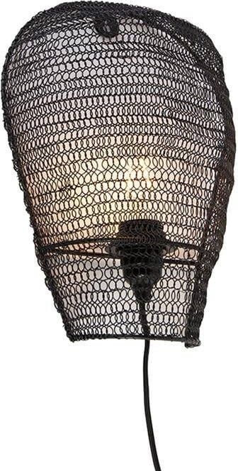 QAZQA Oosterse wandlamp zwart 35 cm Nidum