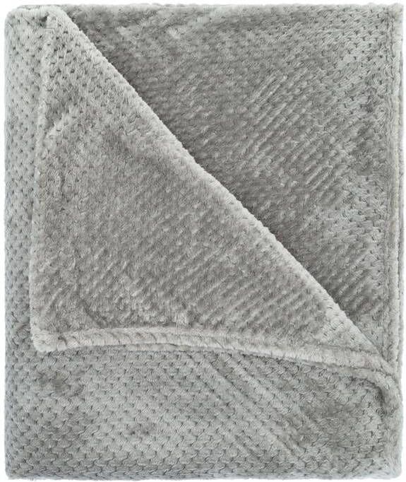 QUVIO Plaid Voor bank Voor bed Deken Plaids Decoratief Deken Fleece deken Sprei Woonaccessoires Grijs 200 x 230 cm (lxb)