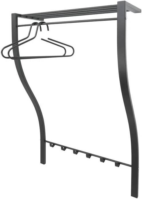 Spinder Design Carve 1- Wandkapstok met 6 haken 75x29x113 cm Zwart
