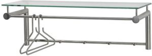 Spinder Design Suza 5 Wandkapstok met 5 haken 79x29x28 cm RVS Glas