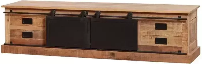 Starfurn Tv meubel Fresno 200 cm Mangohout Staal Bruin Zwart - Foto 4