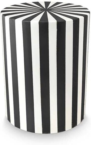 Vtwonen Bijzettafel Metal Stripe Zwart & Wit Metaal 35 x 45 cm