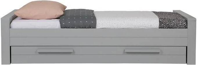 WOOOD Dennis Bed Excl Lade Grenen Geborsteld Betongrijs 53x219x95 - Foto 5