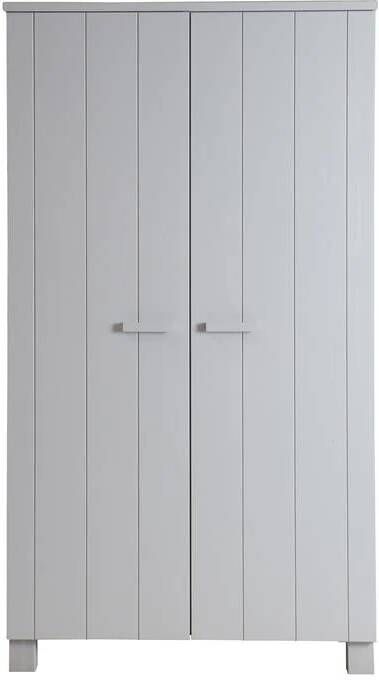 WOOOD Kledingkast Dennis Grenen Geborsteld Beton Grijs 111x202x55 - Foto 7