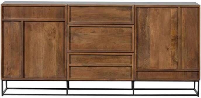 WOOOD Exclusive Forrest 2-Deurs Dressoir Met Lades Mango Hout Naturel 75x160x44 - Foto 7