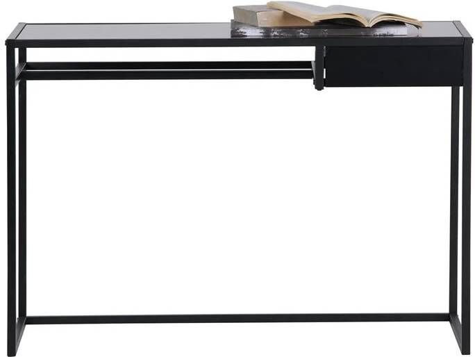 WOOOD Teun Bureau Met Lade Metaal Zwart 110x76x50 - Foto 3