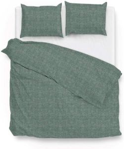 Zo!Home Zo Home Dekbedovertrek Katoen Lino Linnen Look emerald green