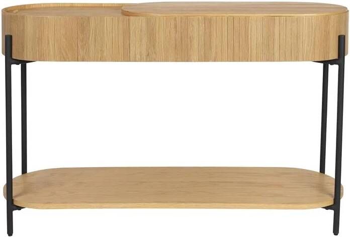 Zuiver Slides Consoletafel Wandtafel met opbergvak 120x 36 cm Hout Bruin} - Foto 3