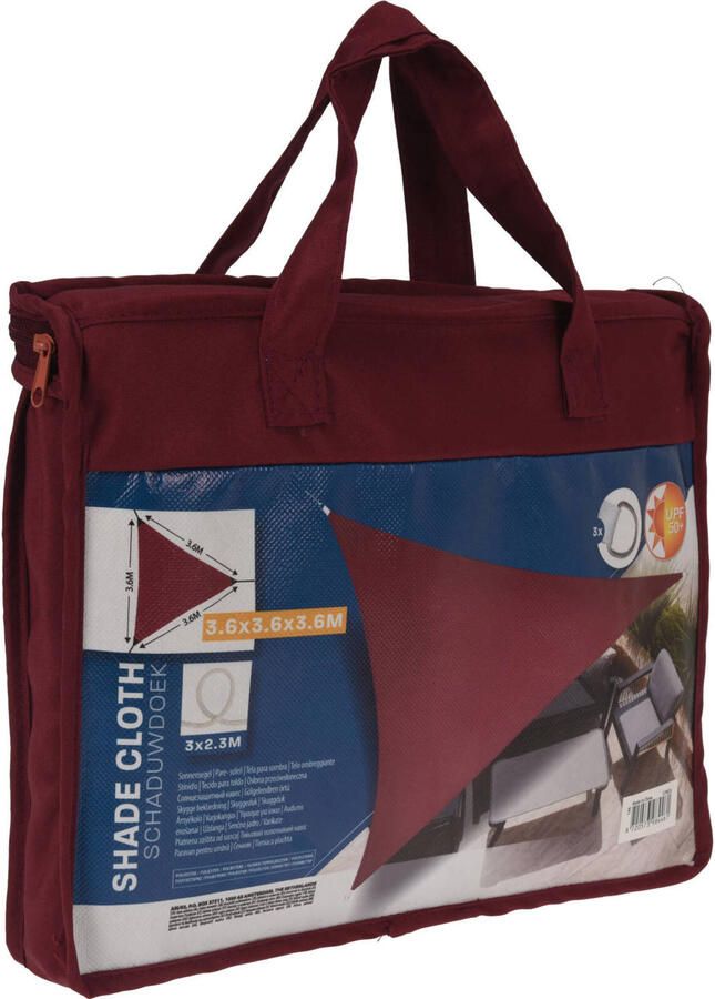 Ambiance schaduwdoek driehoek donkerrood (360 cm) - Foto 3