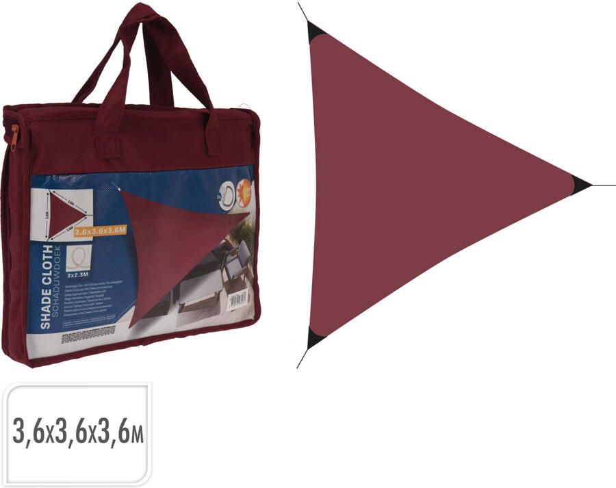 Ambiance schaduwdoek driehoek donkerrood (360 cm) - Foto 2
