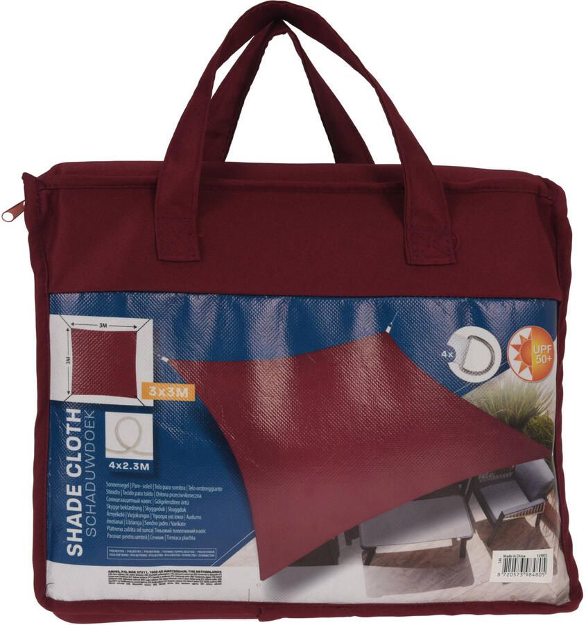 Ambiance schaduwdoek vierkant donkerrood (300 cm) - Foto 3