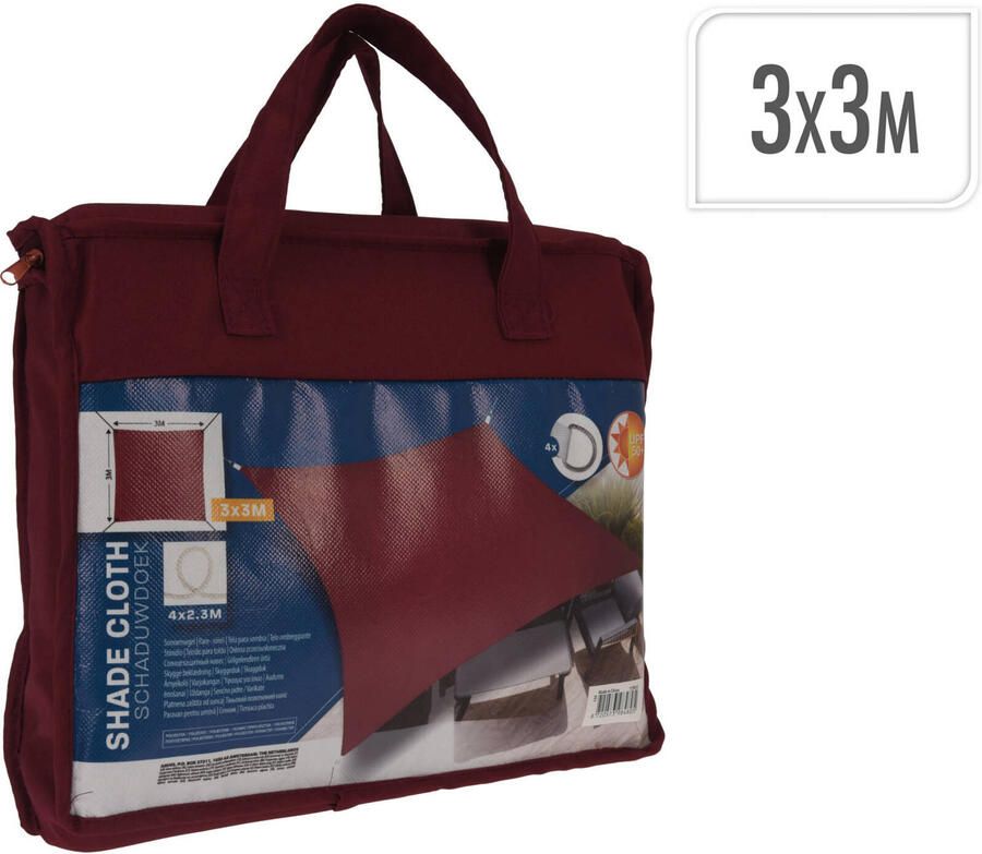 Ambiance schaduwdoek vierkant donkerrood (300 cm)