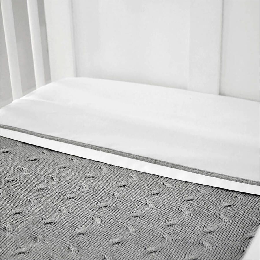 Baby's Only baby ledikantlaken 120x150 cm wit licht grijs