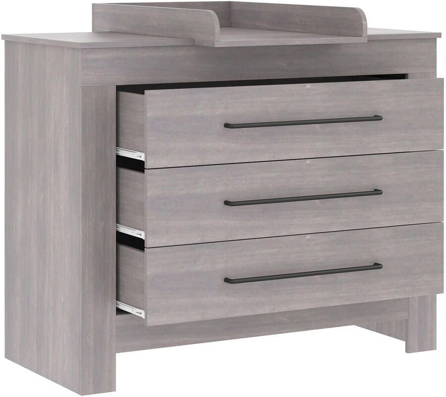 Bebies First babykamer Nevada babybed & commode & kledingkast zwart grijs