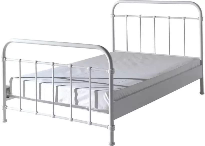 Vipack New York Kinderbed Metalen Bedframe met Lattenbodem 120x200 cm Wit