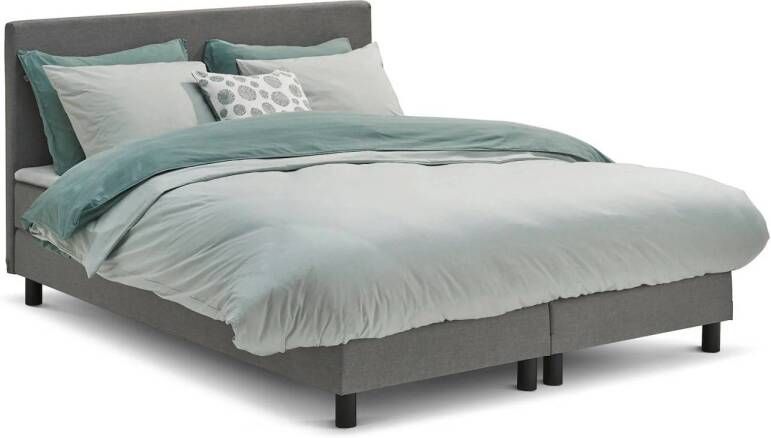Beter Bed Basic Box Ambra vlak met gestoffeerd matras 180 x 200 cm lichtgrijs