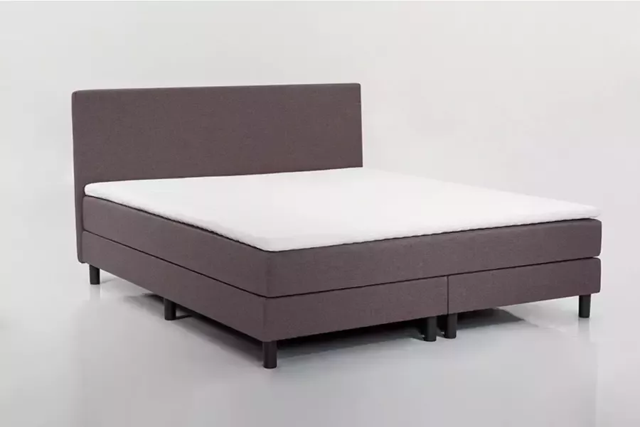 Beter Bed Basic Beter Bed Cisano Complete Boxspring met Gestoffeerd Matras 120x200 cm Donkergrijs - Foto 1