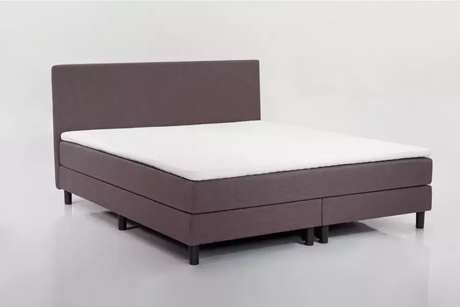Beter Bed Basic Beter Bed Cisano Complete Boxspring met Gestoffeerd Matras 180x200 cm Donkergrijs - Foto 1