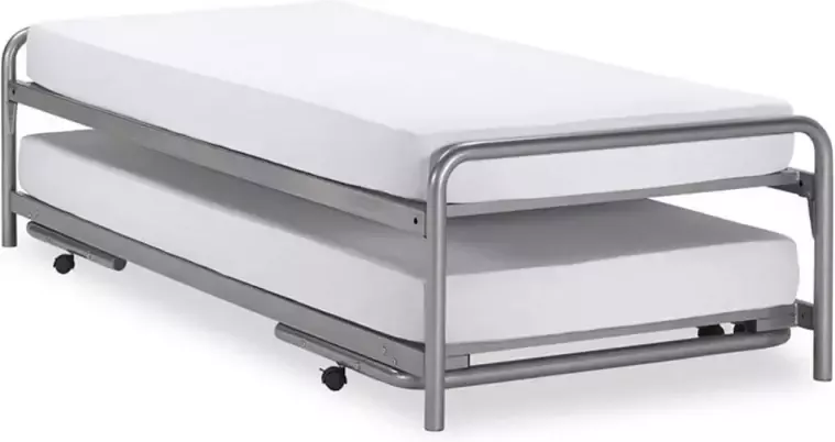 Beter Bed Basic Bed met onderschuifbed Doppia 90 x 200 cm zilver