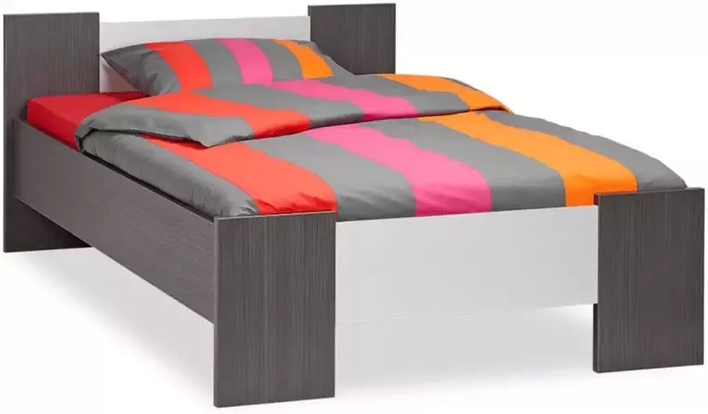 Maxi Beter Bed Basic Bed Woody 120 x 200 cm donkergrijs aluminium