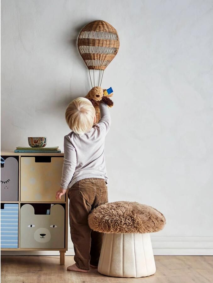 Bloomingville Mini poef Bertil bruin - Foto 3